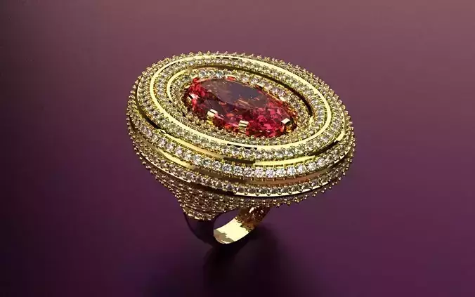 Ring Allure Great Oval -Jewelry 3D - AN-185 3D print model