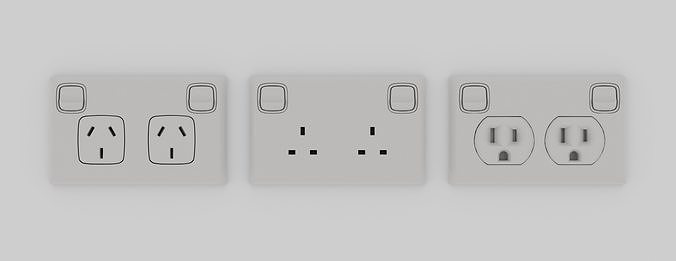 Power Outlet Low-poly 3D model