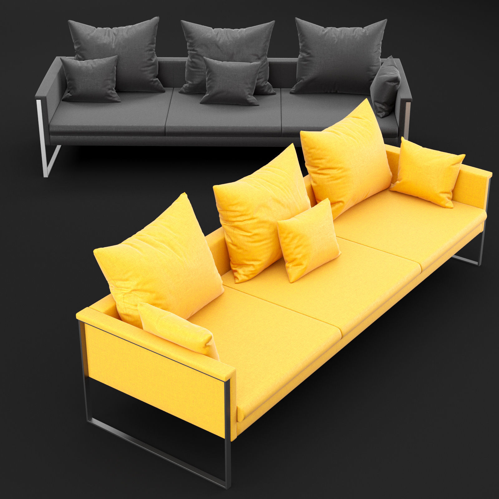 Sofa go large triple BT design 3D model_4