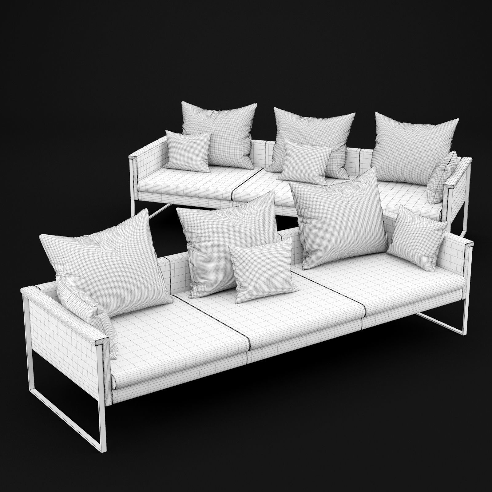 Sofa go large triple BT design 3D model_3