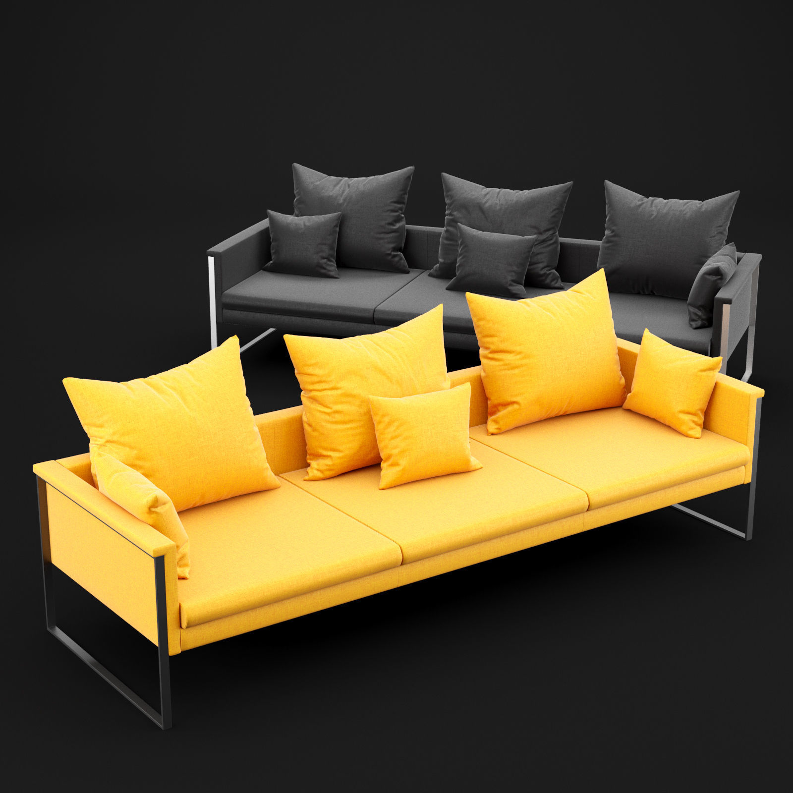 Sofa go large triple BT design 3D model_2