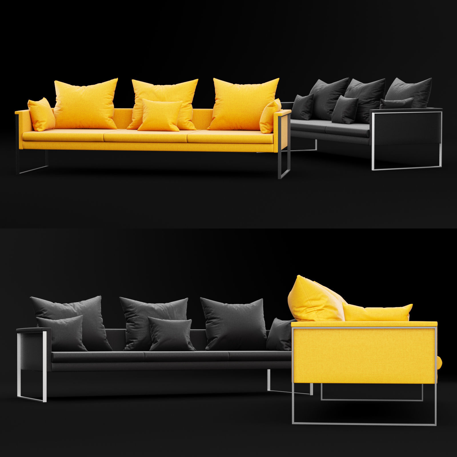 Sofa go large triple BT design 3D model_6