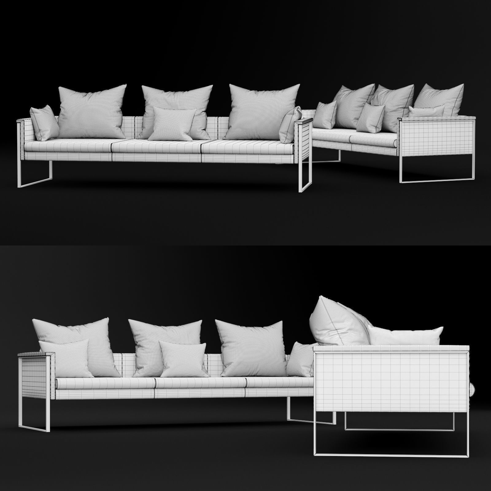 Sofa go large triple BT design 3D model_7