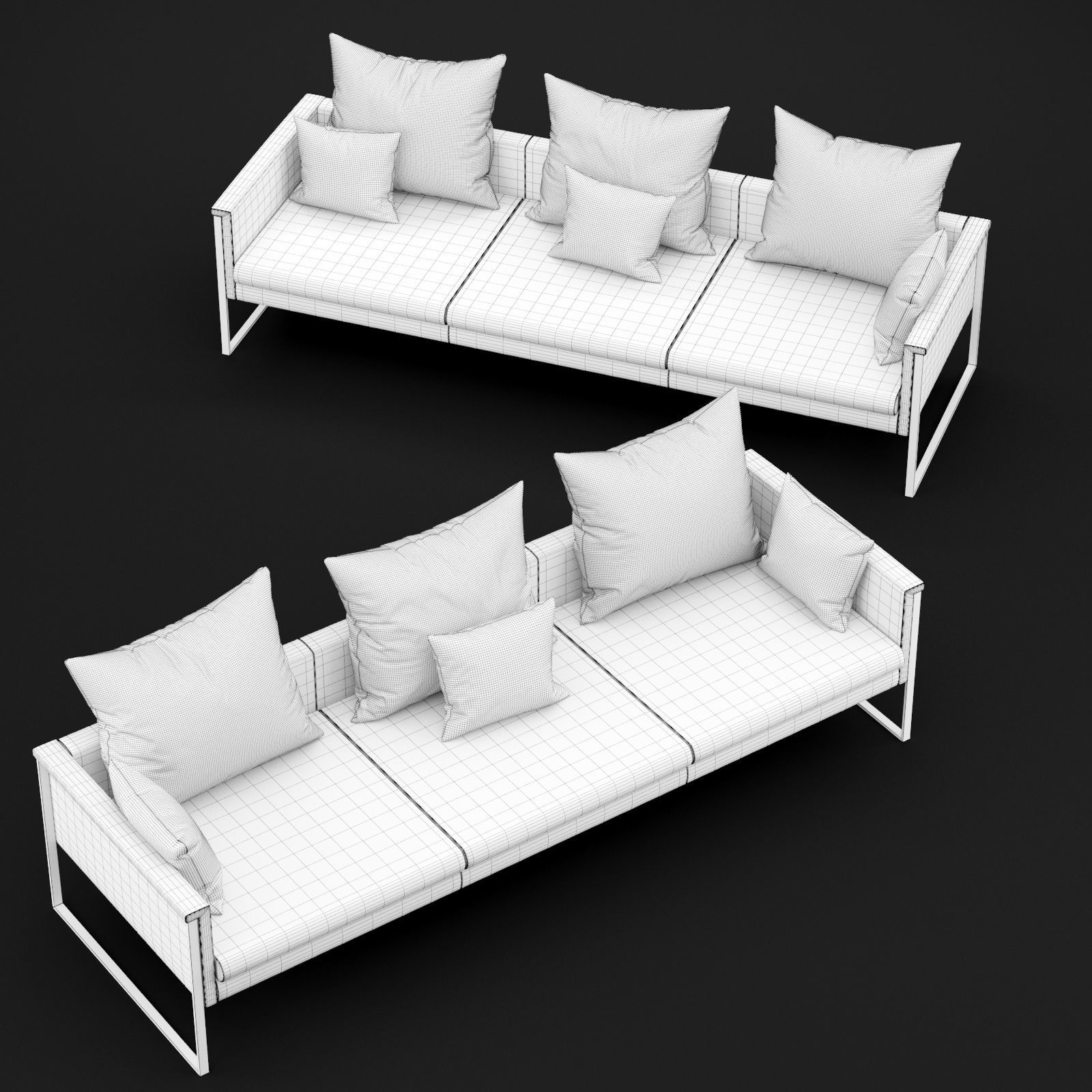 Sofa go large triple BT design 3D model_1