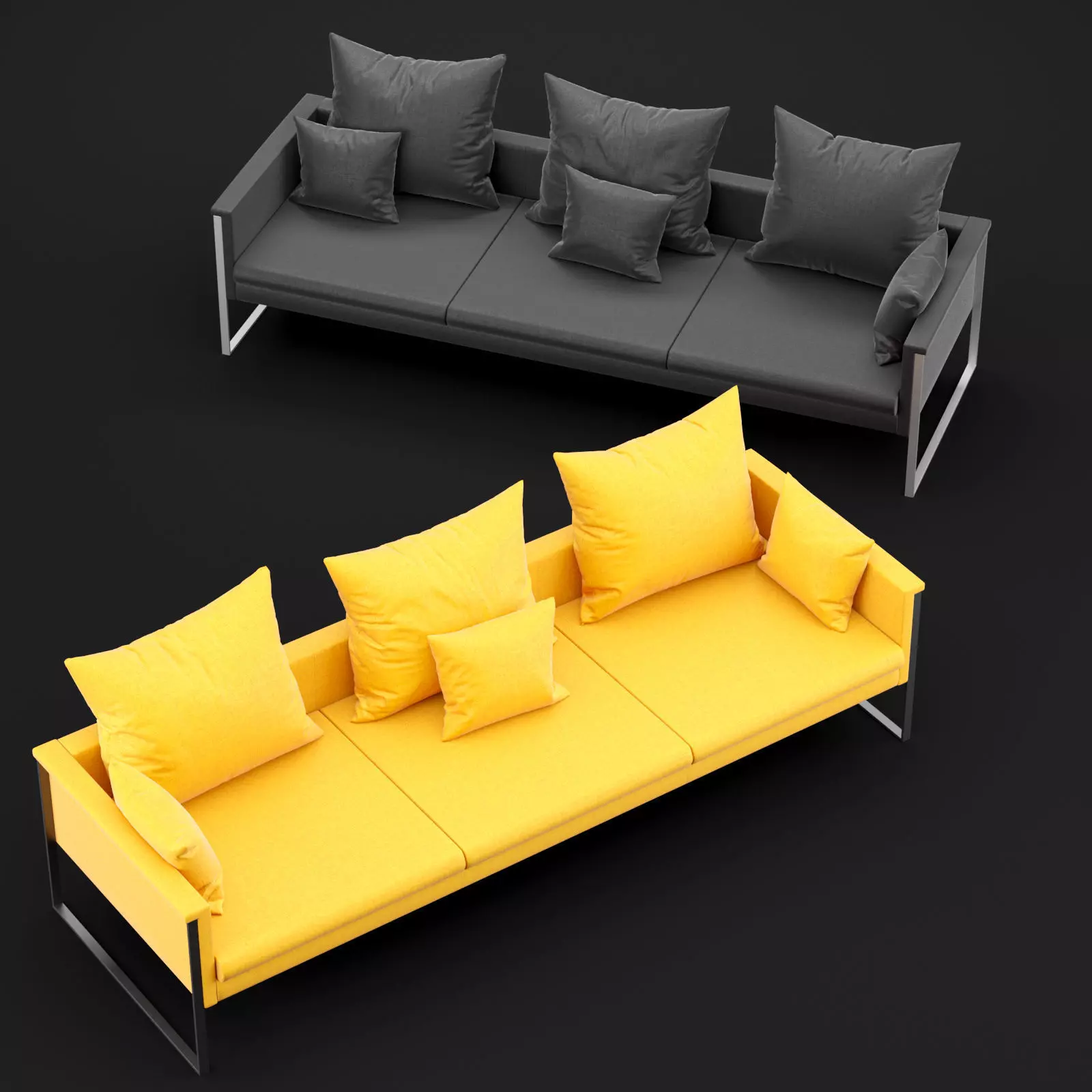Sofa go large triple BT design 3D model_0