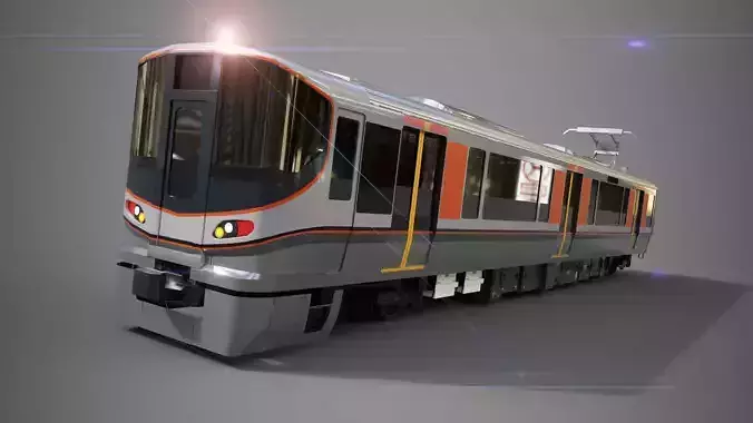 JR 323 Japan Commuter Train 3D Model Full Set Low-poly 3D model