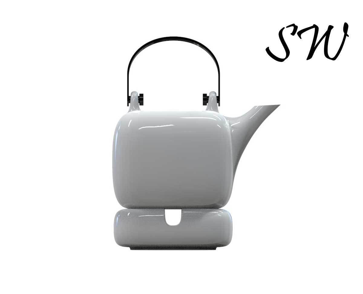 White Porcelain Teapot 3D model 3D print model_6