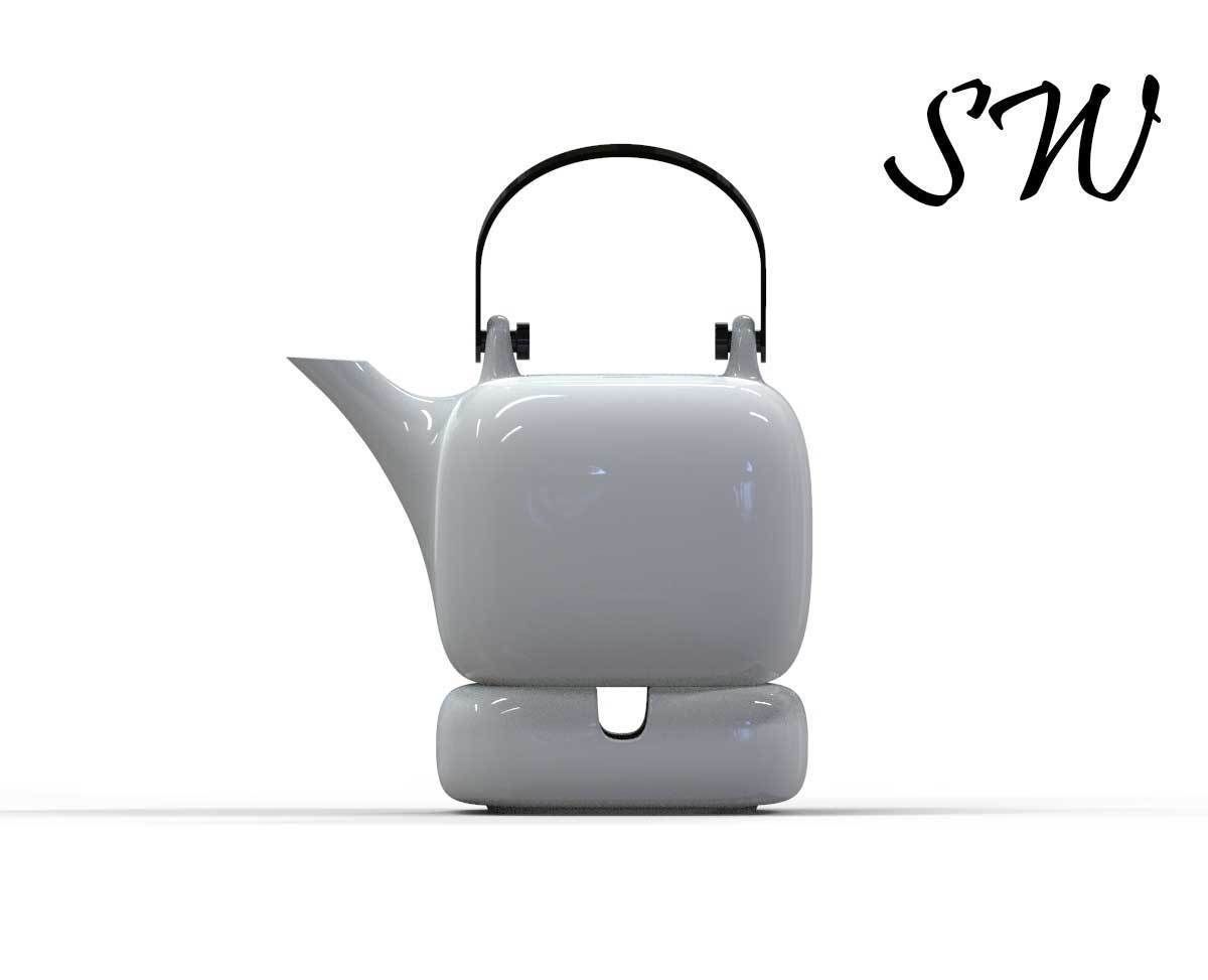 White Porcelain Teapot 3D model 3D print model_4