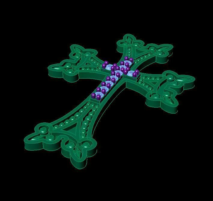 cross pendant 3D print model_2