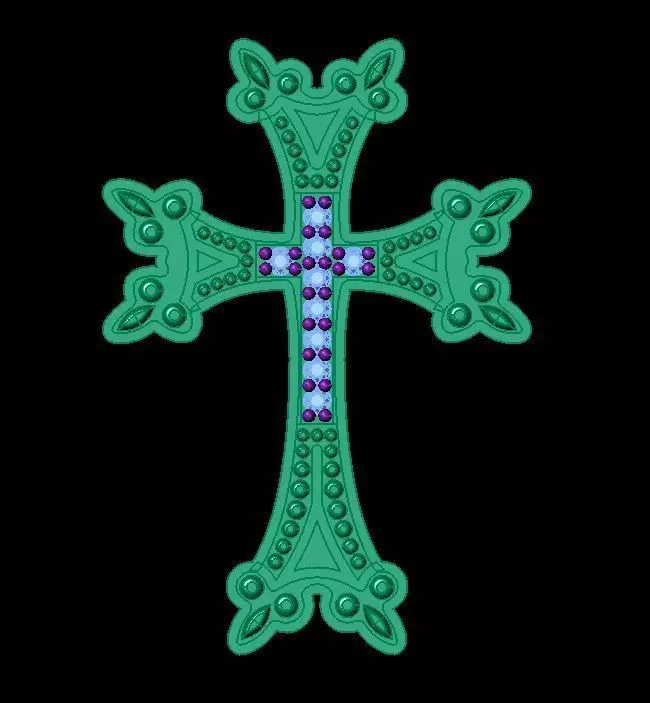 cross pendant 3D print model_0