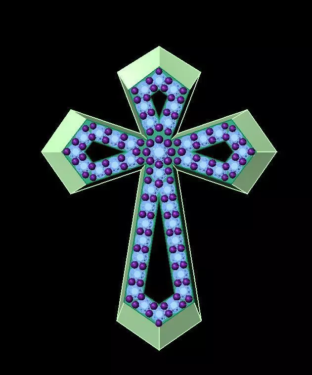 cross pendant 3D print model_0