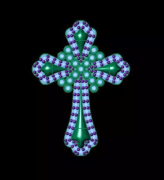 cross pendant 3D print model_0