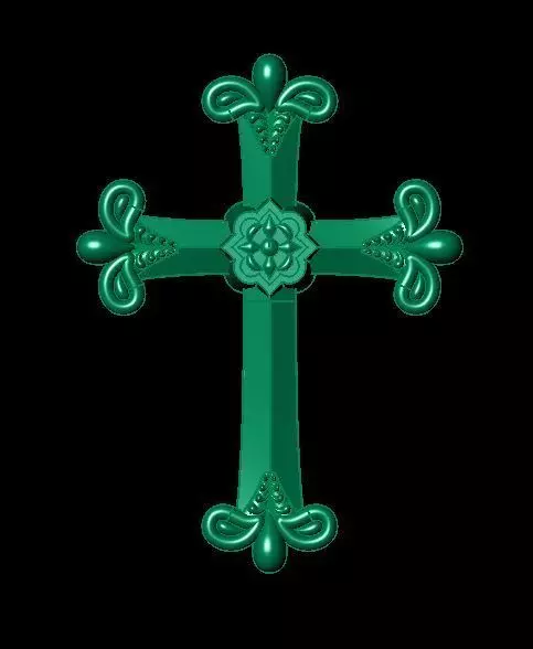 cross pendant 3D print model_0