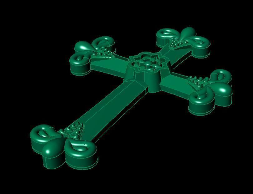 cross pendant 3D print model_2