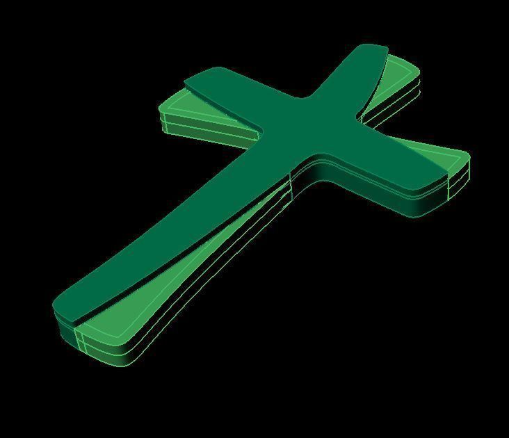 cross pendant 3D print model_2