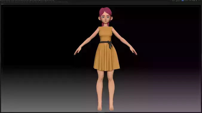 ZBrush Stylized Character Girl Base Mesh - Amy Girl Style 22