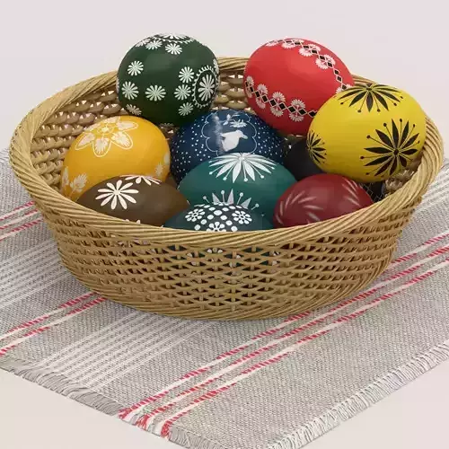 Easter eggs and basket