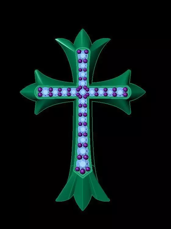 cross pendant 3D print model_0