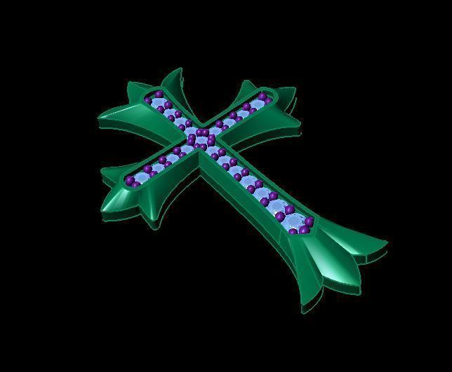 cross pendant 3D print model_2