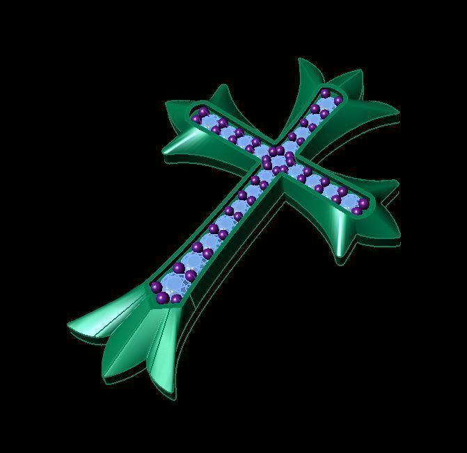 cross pendant 3D print model_1