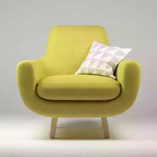 Armchair Jonah yellow with pillow