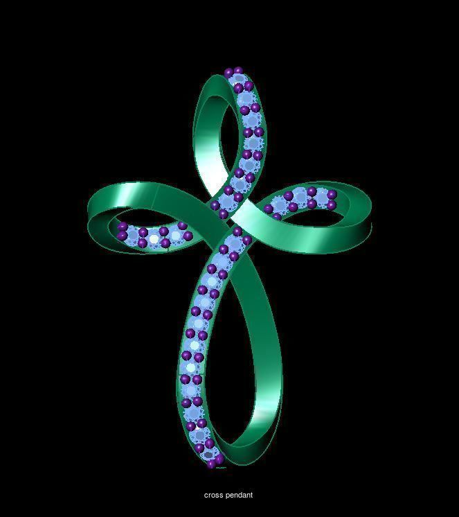 9 Cross Pendant 3D Model Collection_3