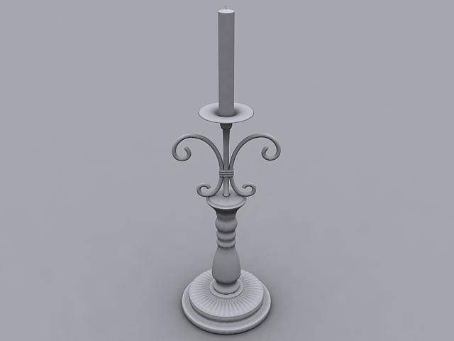 Iron Candle Holder 3D model_2