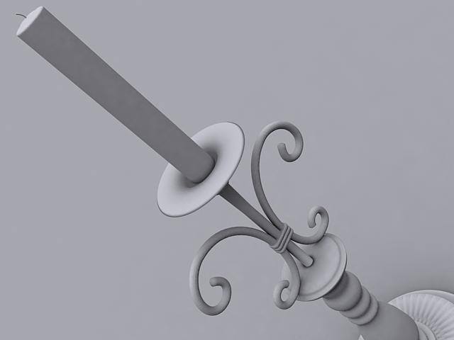 Iron Candle Holder 3D model_3
