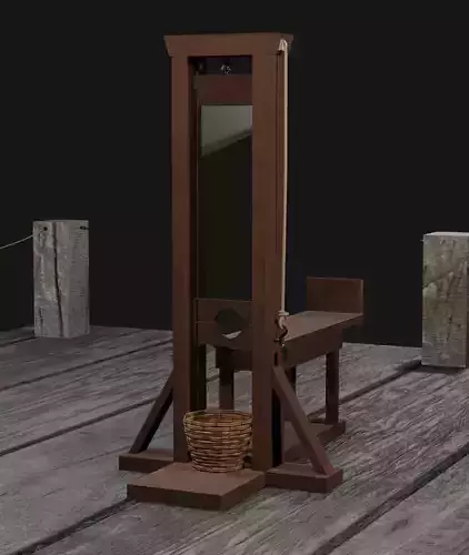 Guillotine wooden dock with chair