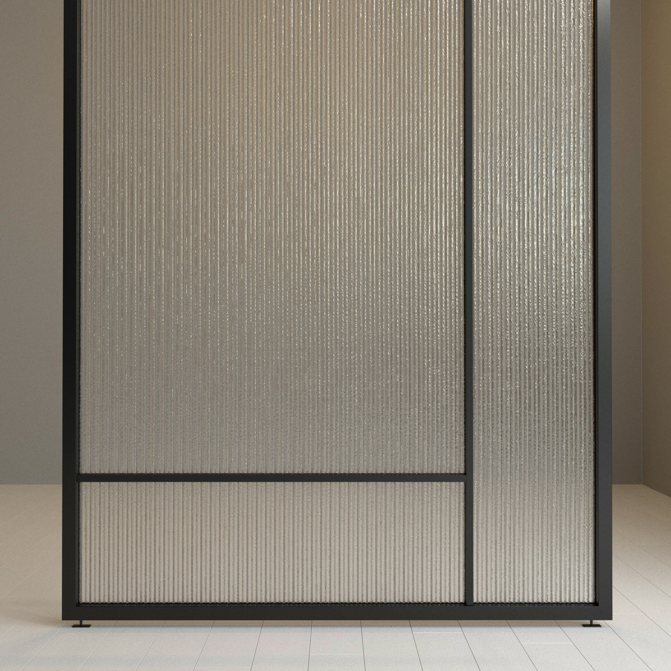 Glass partition door 71 Low-poly 3D model_2