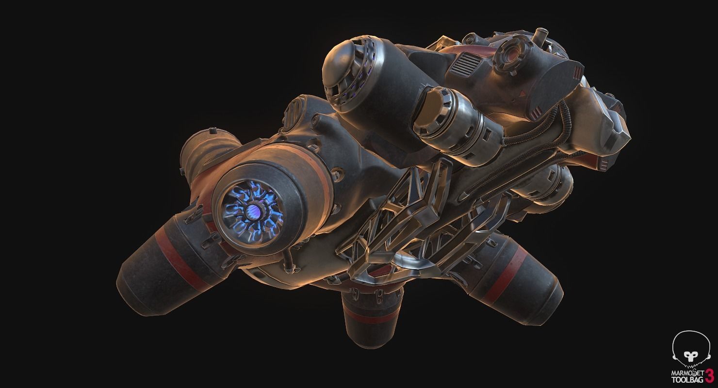 Flying truck Low-poly 3D model_12