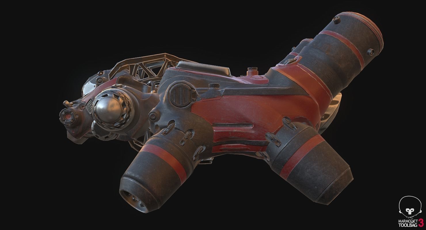 Flying truck Low-poly 3D model_8