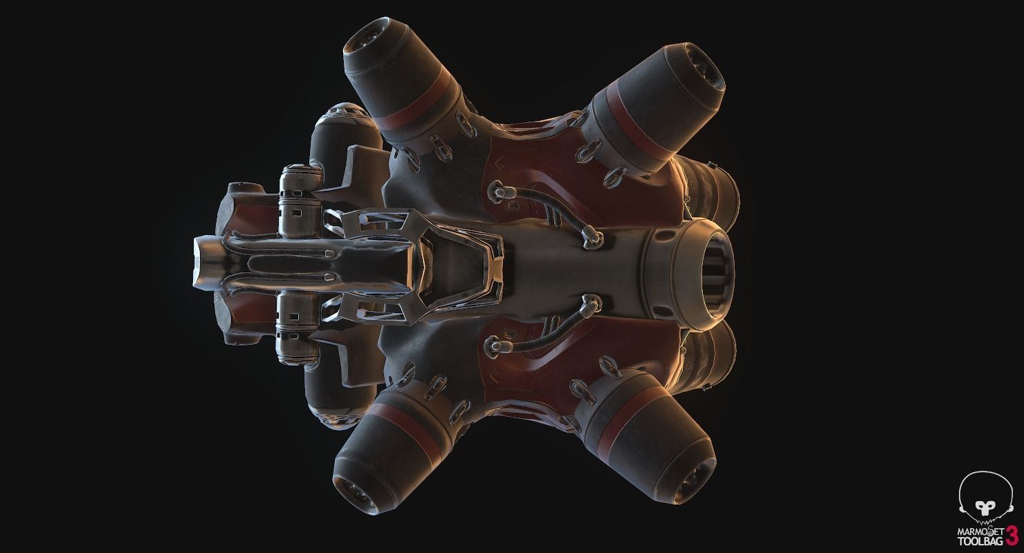 Flying truck Low-poly 3D model_14