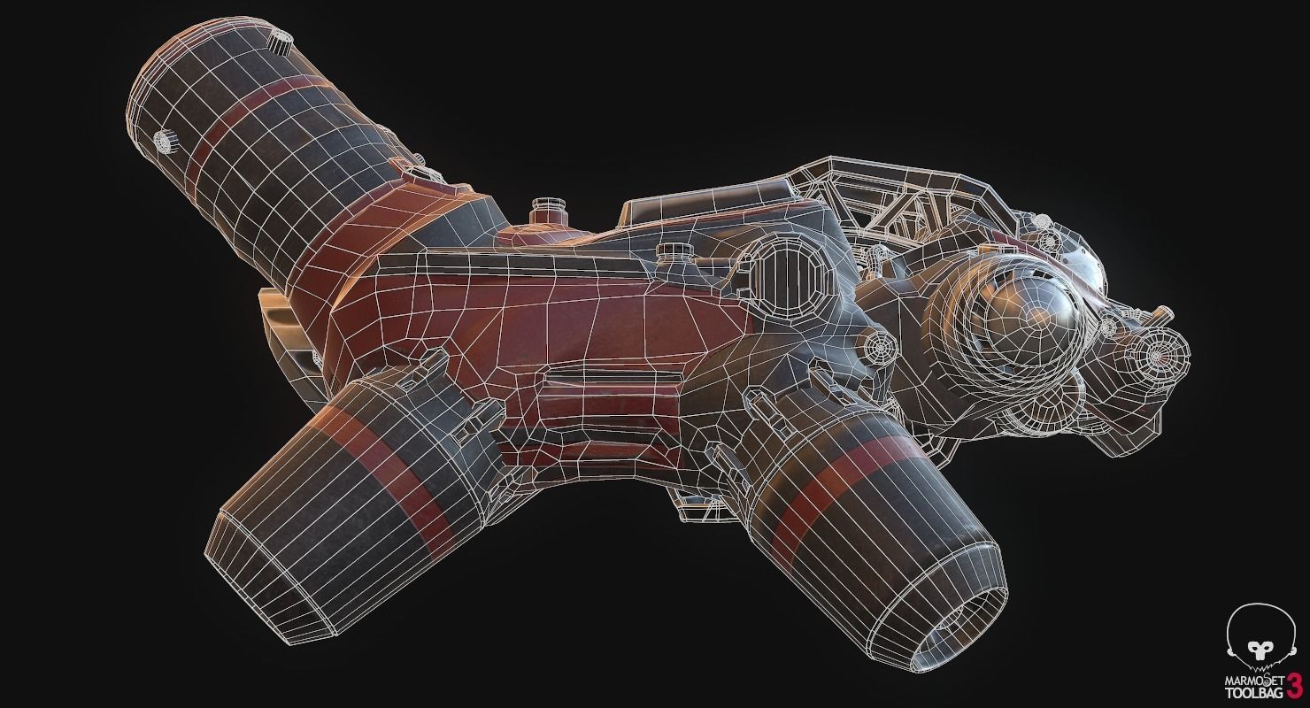 Flying truck Low-poly 3D model_17