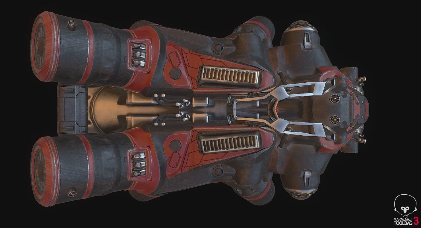 Flying truck Low-poly 3D model_10