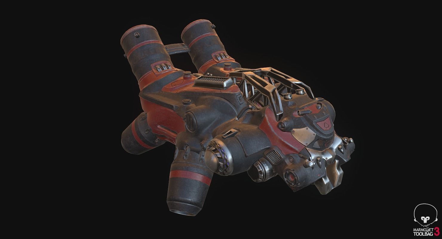 Flying truck Low-poly 3D model_11