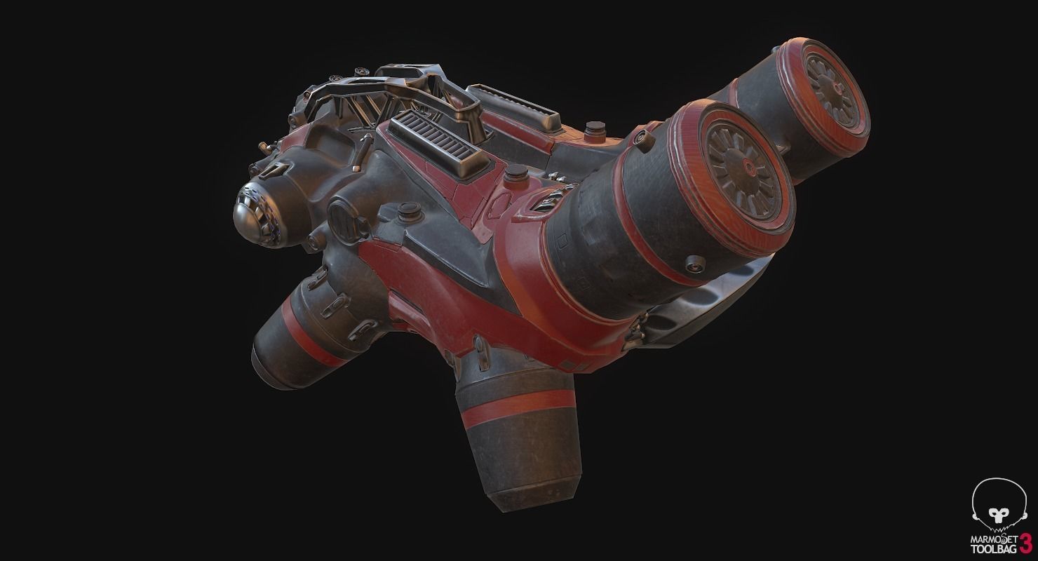 Flying truck Low-poly 3D model_15