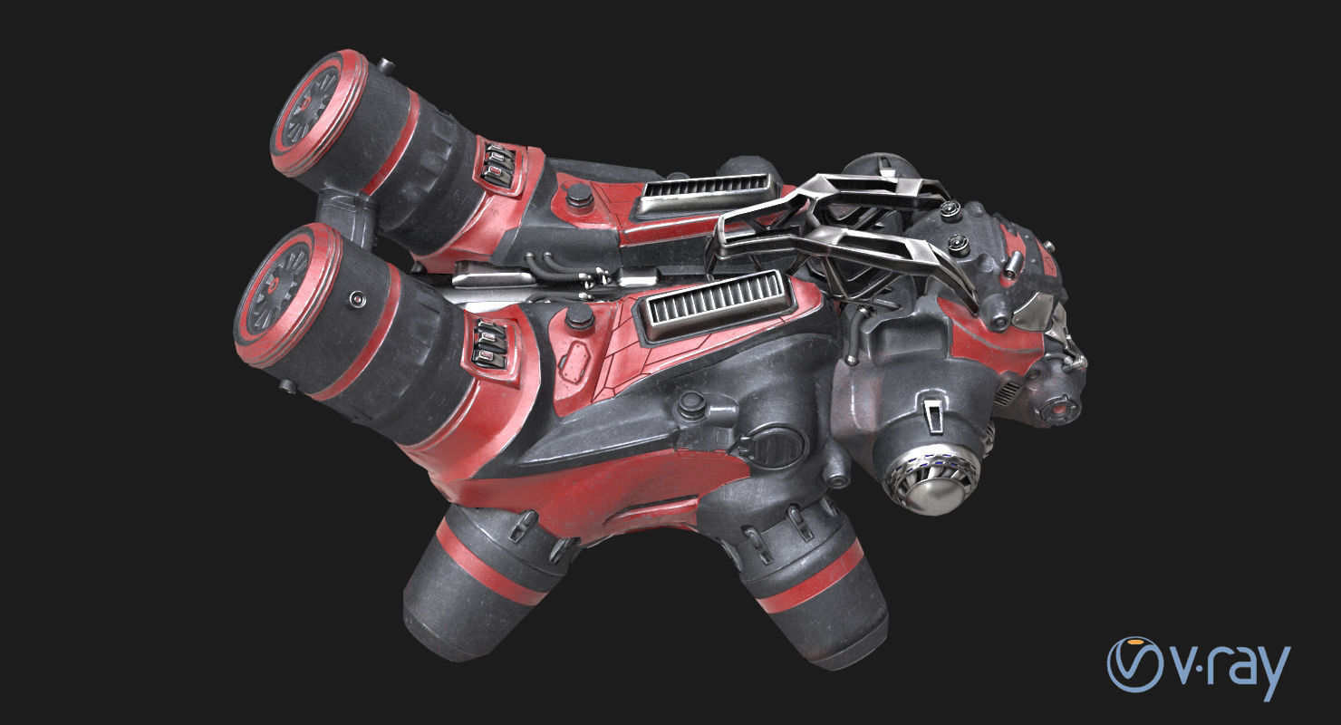 Flying truck Low-poly 3D model_4