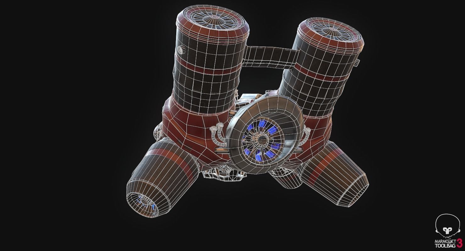 Flying truck Low-poly 3D model_20