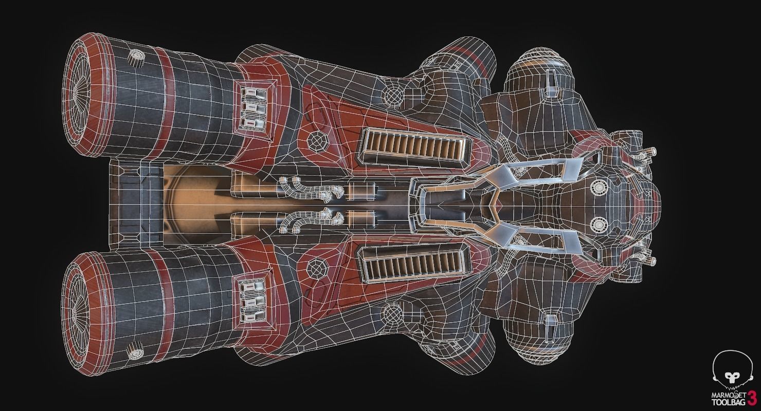 Flying truck Low-poly 3D model_18