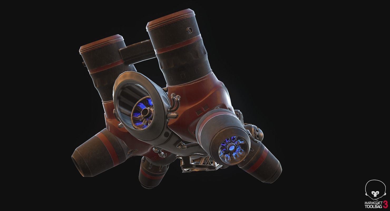 Flying truck Low-poly 3D model_13