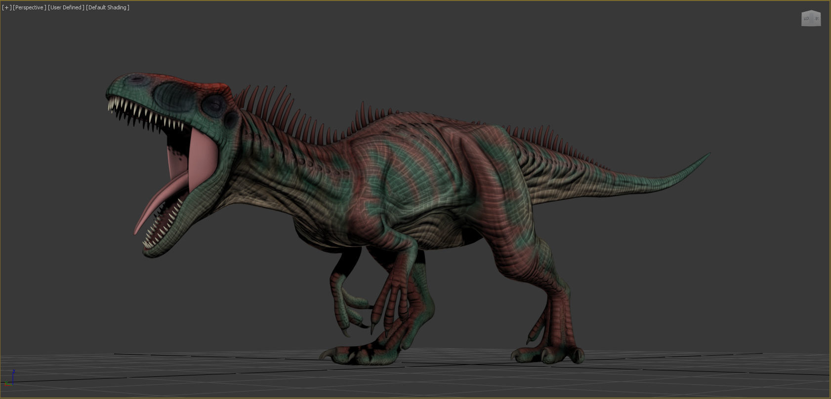 Allosaurus Dinosaur Rig and Animations Low-poly 3D model_3