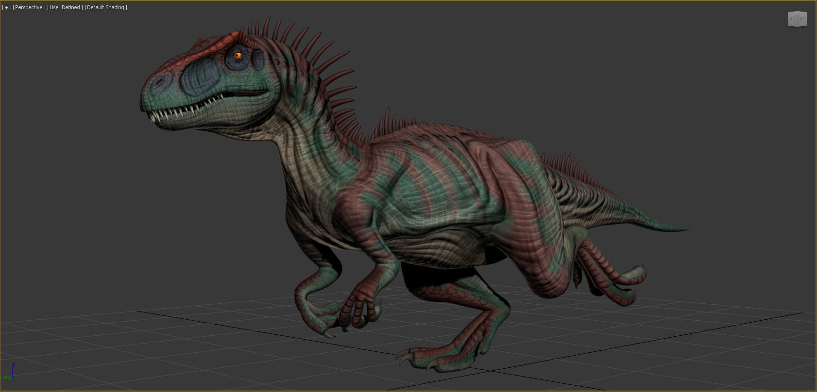 Allosaurus Dinosaur Rig and Animations Low-poly 3D model_12