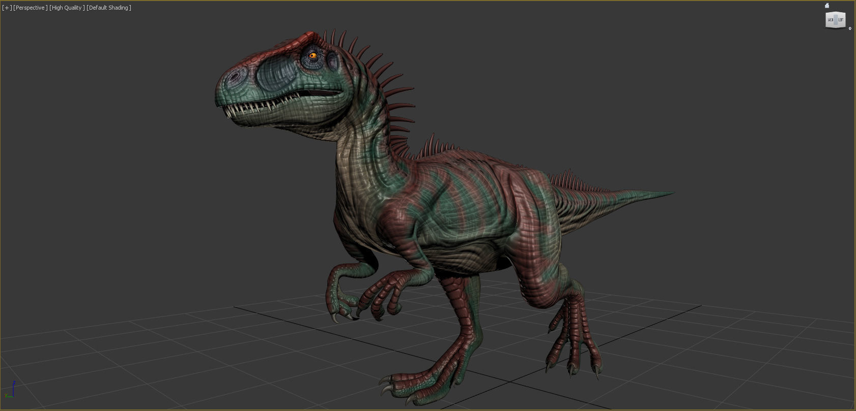 Allosaurus Dinosaur Rig and Animations Low-poly 3D model_8