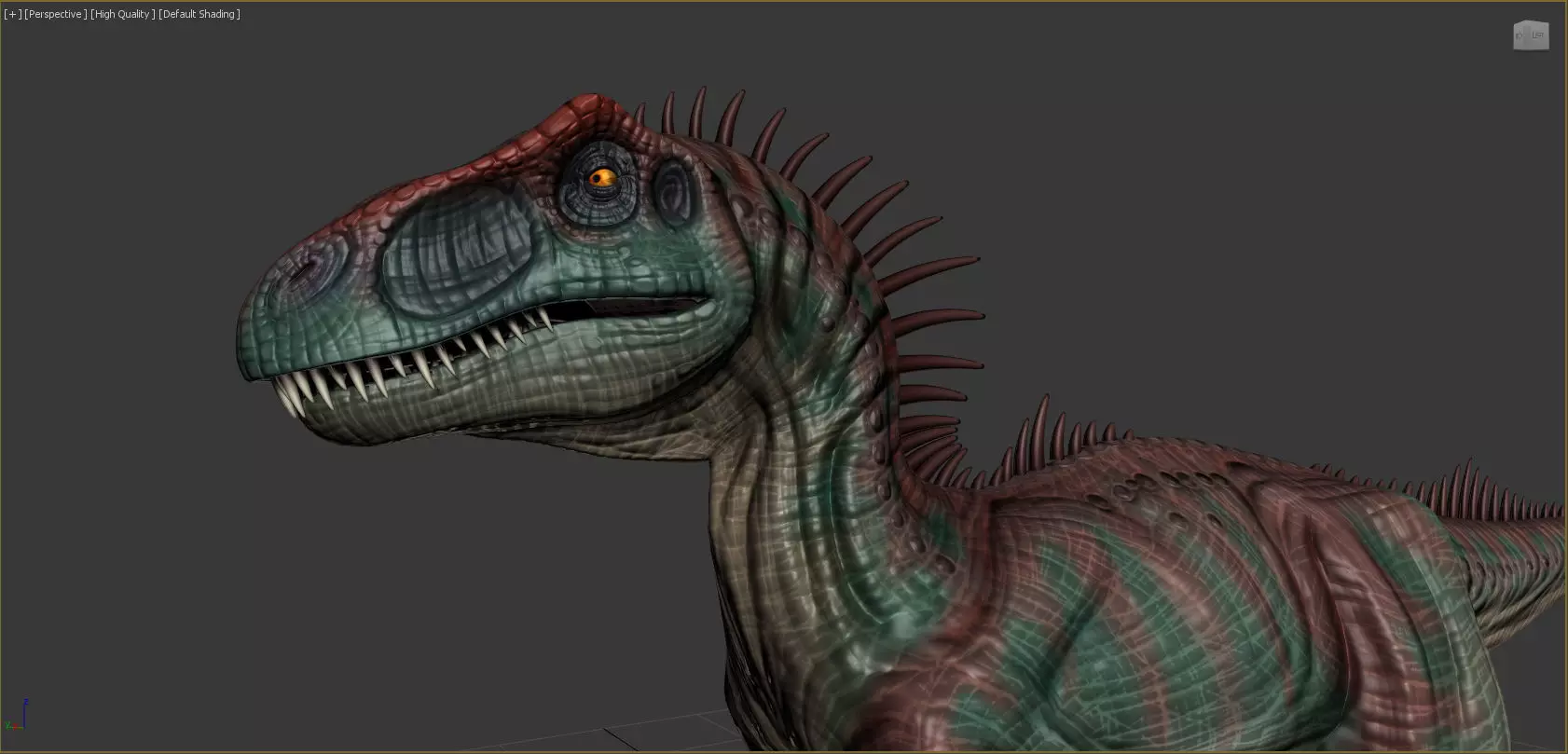 Allosaurus Dinosaur Rig and Animations Low-poly 3D model_0