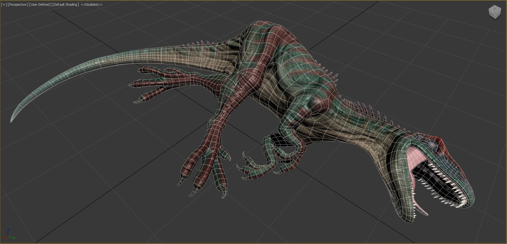 Allosaurus Dinosaur Rig and Animations Low-poly 3D model_6