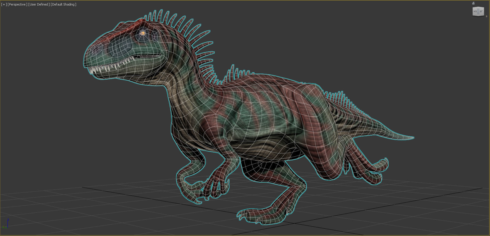 Allosaurus Dinosaur Rig and Animations Low-poly 3D model_13