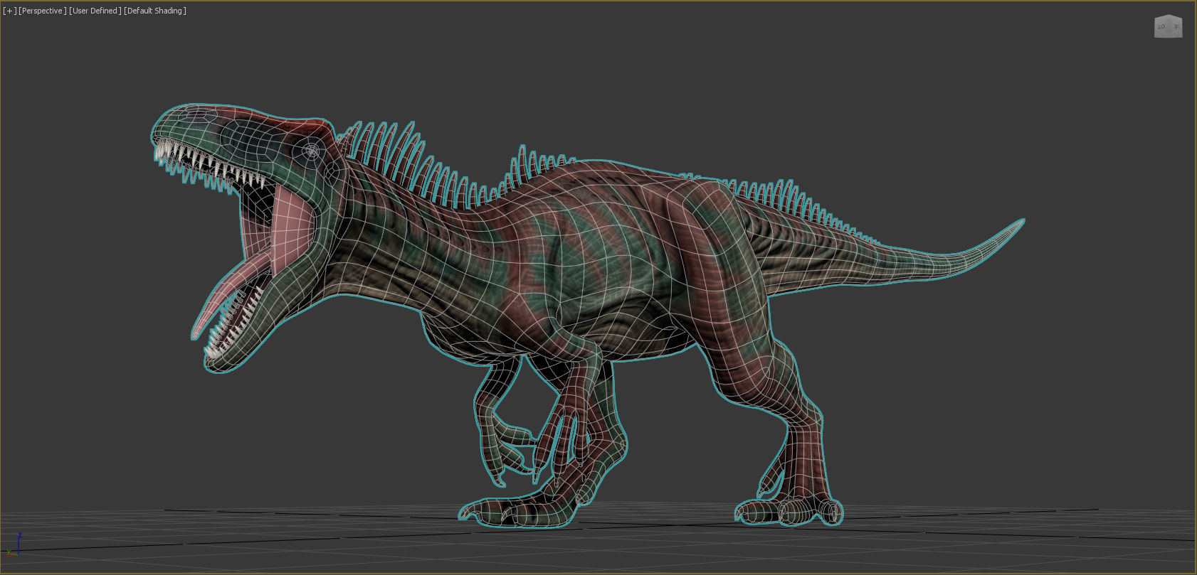 Allosaurus Dinosaur Rig and Animations Low-poly 3D model_4