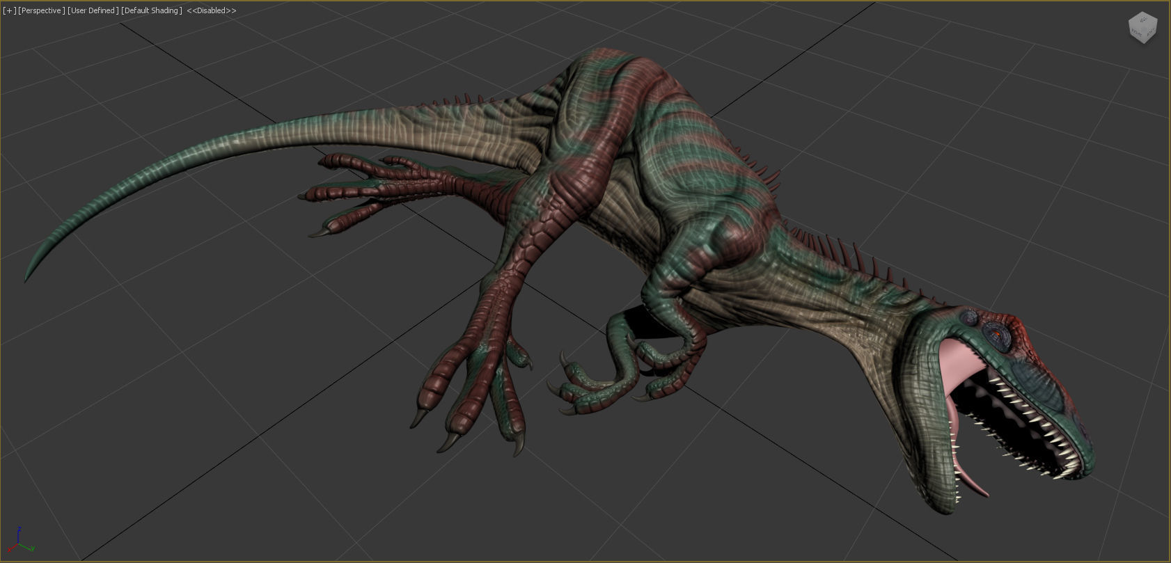 Allosaurus Dinosaur Rig and Animations Low-poly 3D model_5