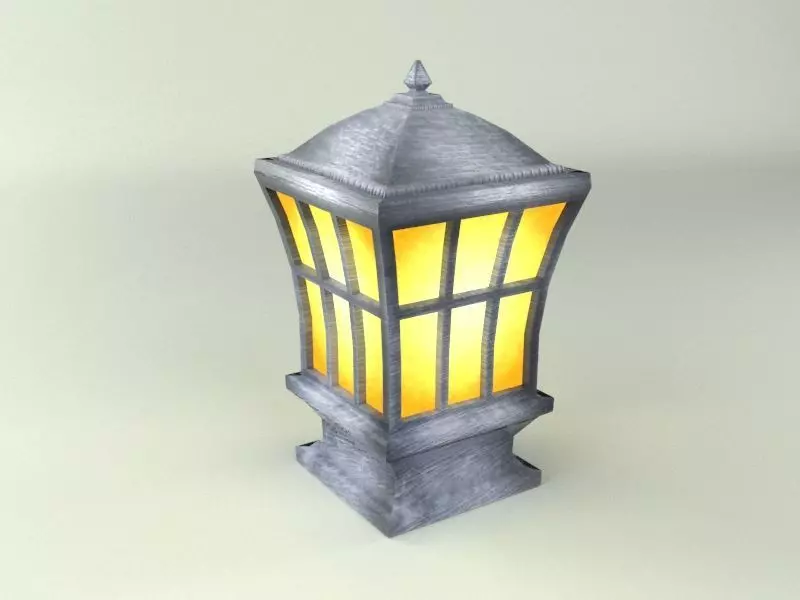 Outdoor Lamp Lantern Low-poly 3D model_0